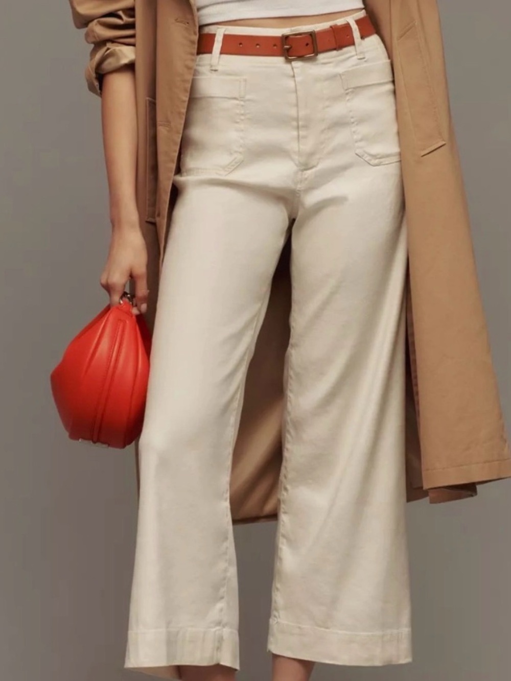 Maeve Colette European Linen Stretch High-Rise Wide-Leg Pants Women’s 30 Petite - Picture 2 of 13